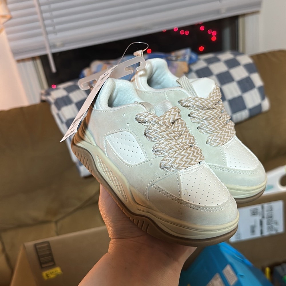 Carter's Cream and Tan Kids Sneakers